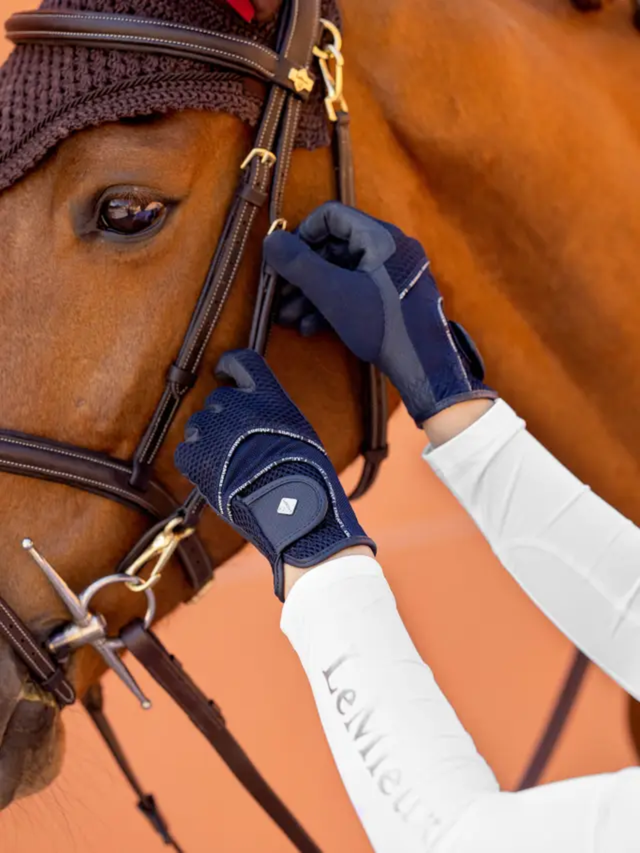 LeMieux 3D Mesh Riding Gloves Navy