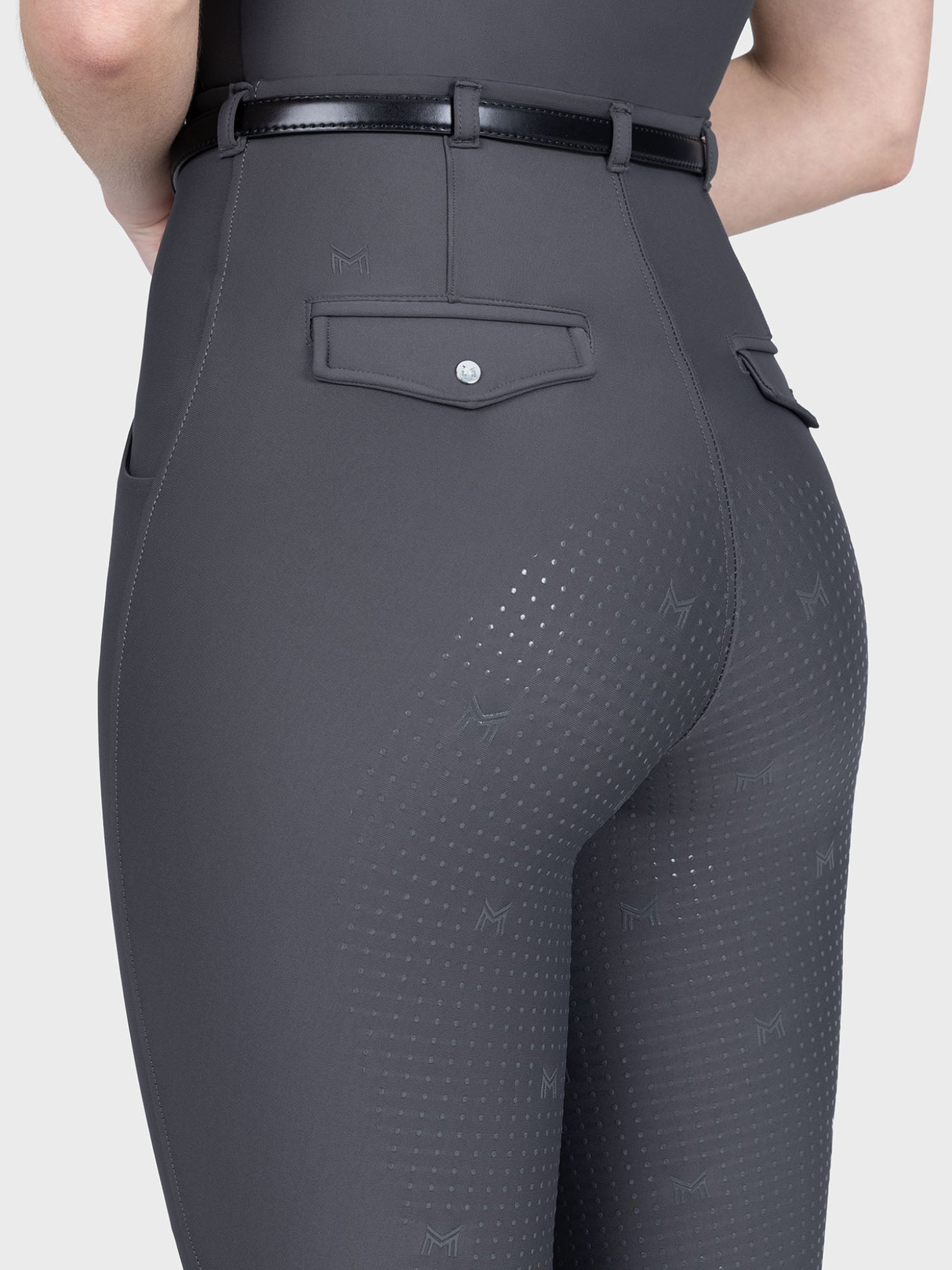 Maximilian Halo Riding Leggings + Belt Graphite