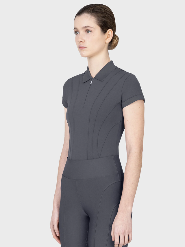 Maximilian Arc Short Sleeve Polo Shirt Graphite