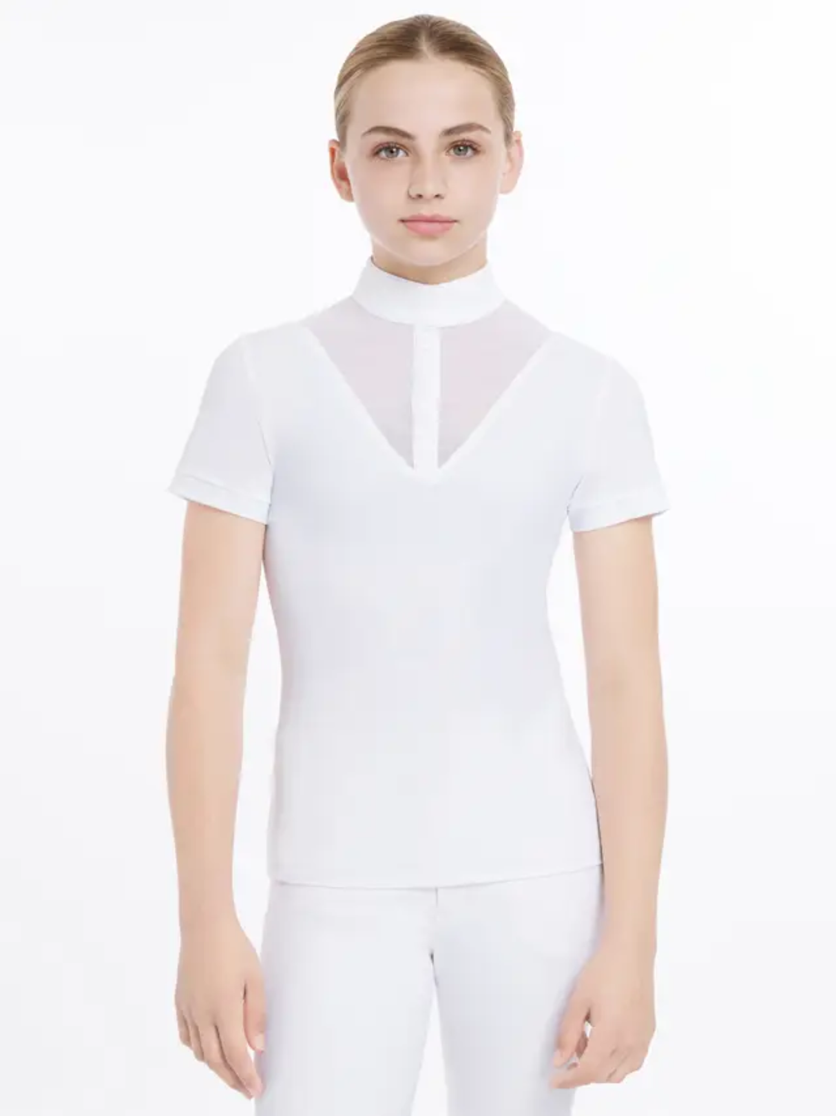 LeMieux Young Rider Eva Short Sleeve Show Shirt White