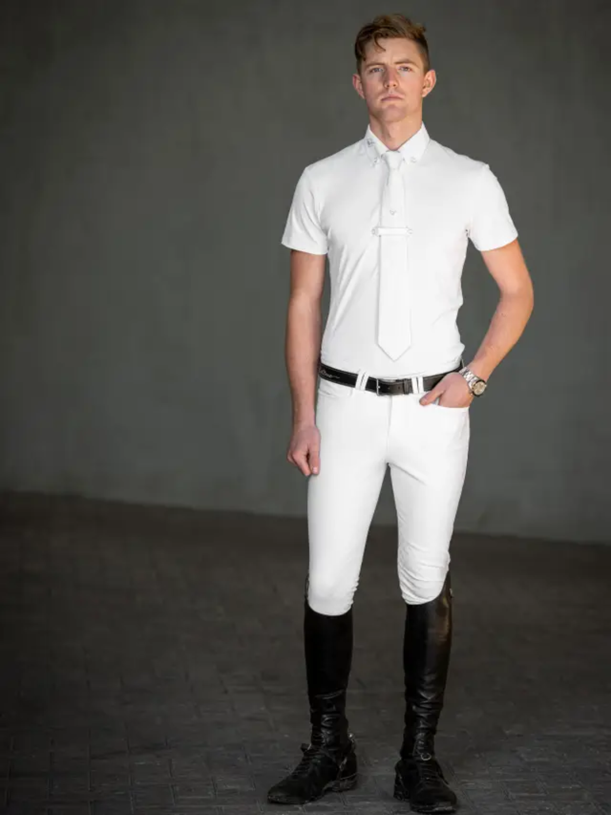 LeMieux Mens Competition Shirt White