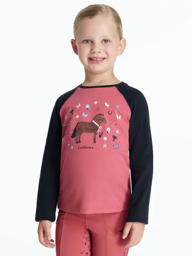 LeMieux Mini Jamie Chancer Long Sleeve Top Cranberry