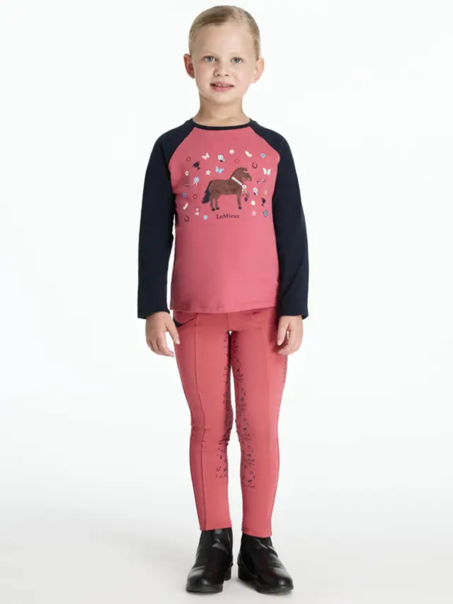 LeMieux Mini Jamie Chancer Long Sleeve Top Cranberry