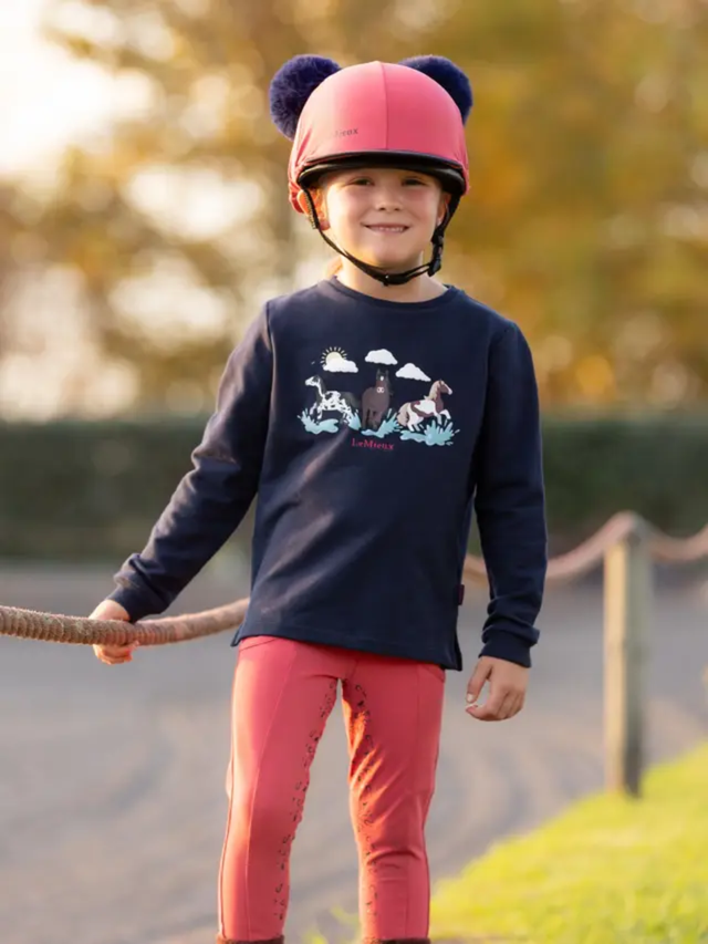 LeMieux Mini Poppy Long Sleeve Top Navy