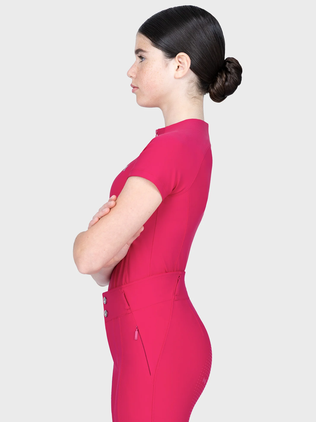 Maximilian Young Rider Nora Short Sleeve Base Layer Cranberry