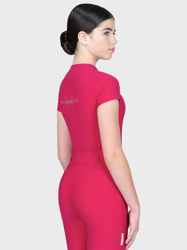 Maximilian Young Rider Nora Short Sleeve Base Layer Cranberry