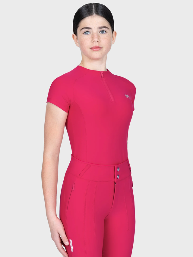 Maximilian Young Rider Nora Short Sleeve Base Layer Cranberry