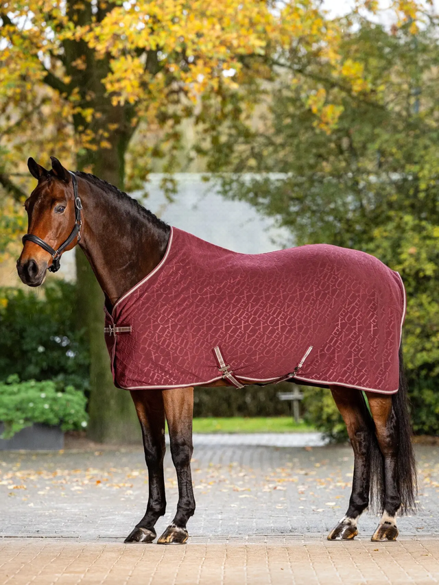 LeMieux Arika Monogram Fleece Rug Burgundy