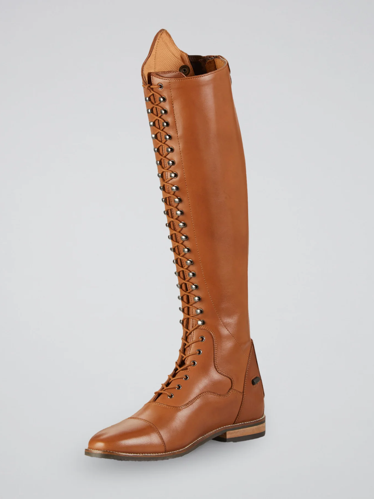 Premier Equine Maurizia Ladies Lace Front Leather Riding Boots Cognac
