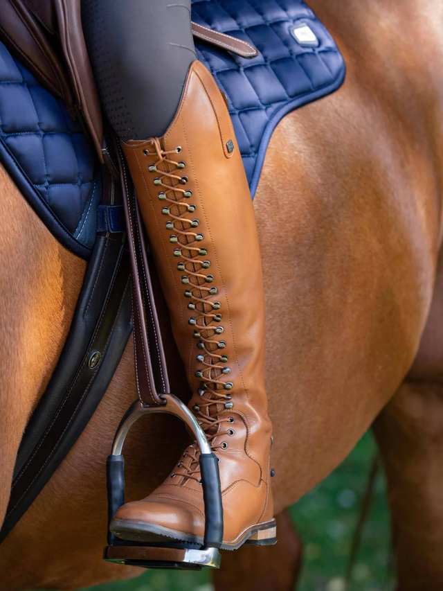 Premier Equine Maurizia Ladies Lace Front Leather Riding Boots Cognac
