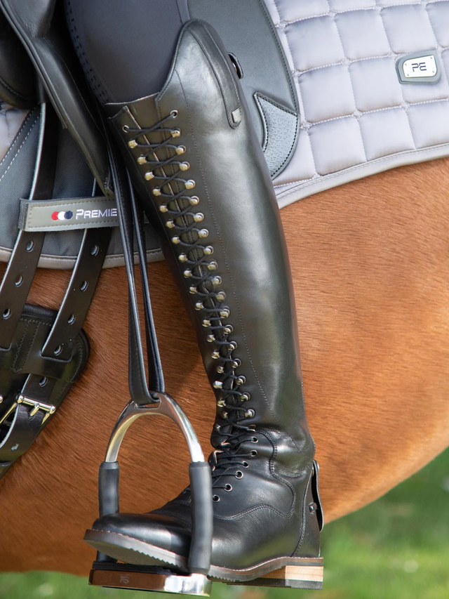 Premier Equine Maurizia Ladies Lace Front Leather Riding Boots Black