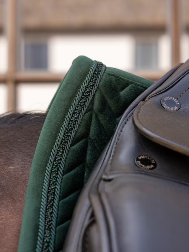 Kentucky Velvet Mini Pearls Dressage Saddle Pad Pine Green
