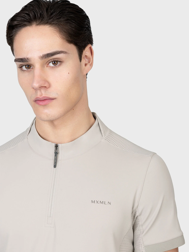Maximilian Track Short Sleeve Base Layer Soft Taupe