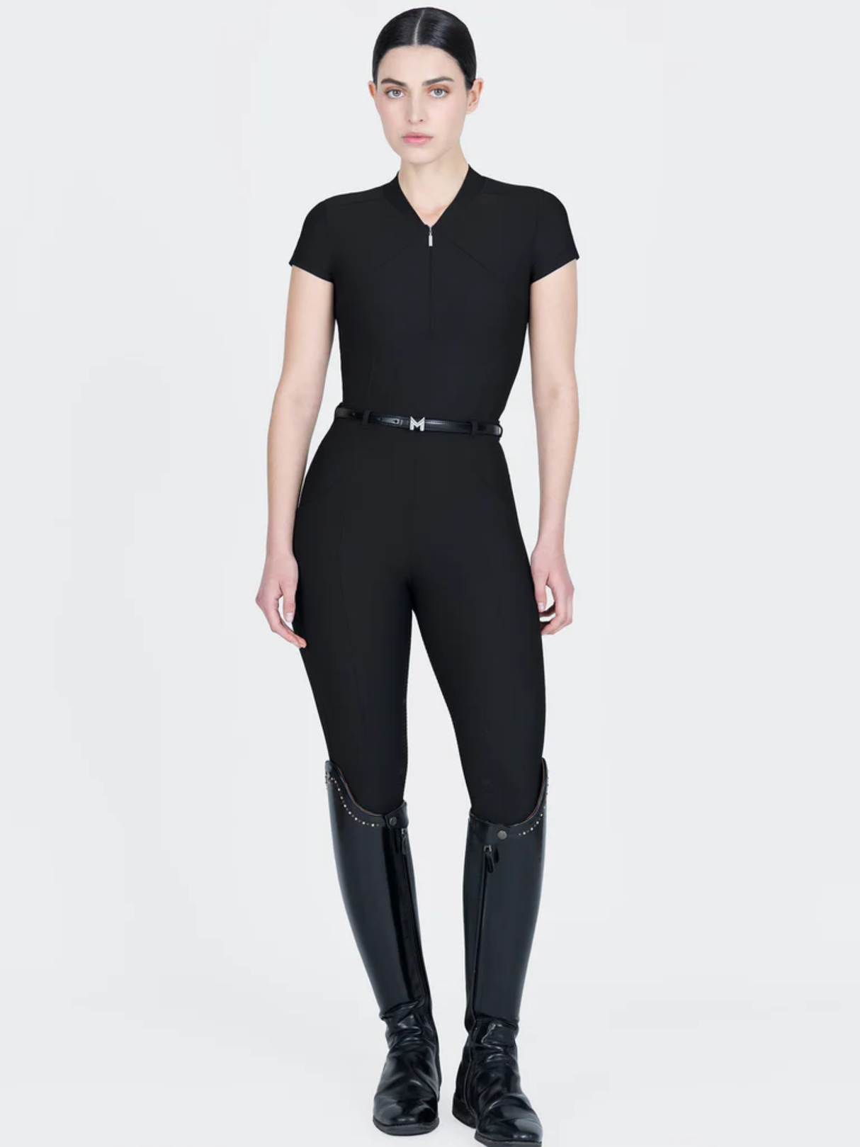 Maximilian Velya Riding Leggings + Belt Black