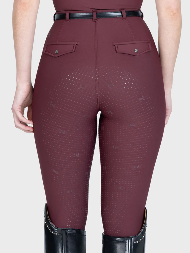 Maximilian Velya Riding Leggings + Belt Rosewood
