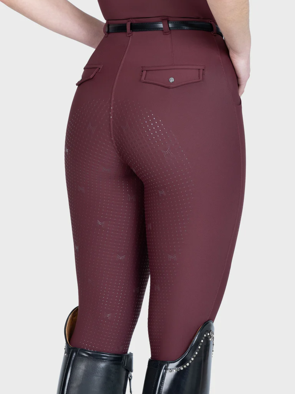 Maximilian Velya Riding Leggings + Belt Rosewood