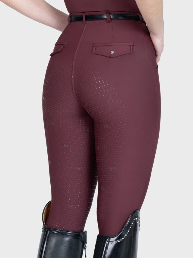 Maximilian Velya Riding Leggings + Belt Rosewood