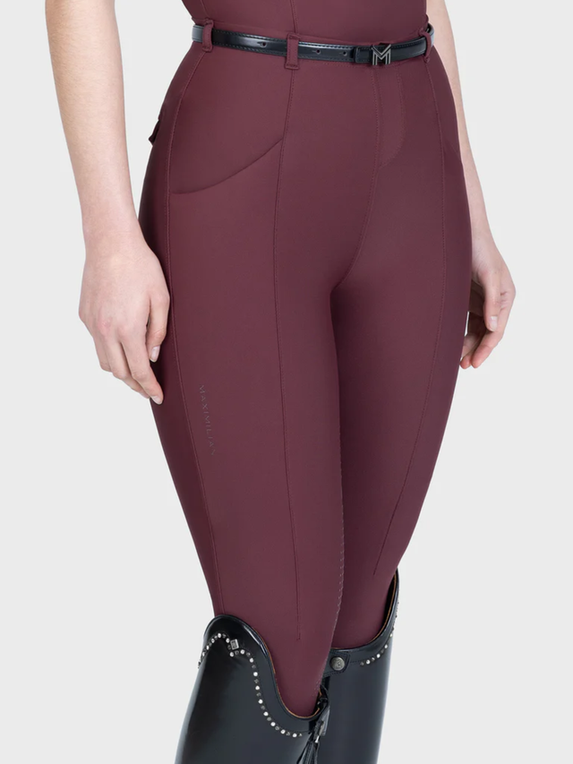 Maximilian Velya Riding Leggings + Belt Rosewood