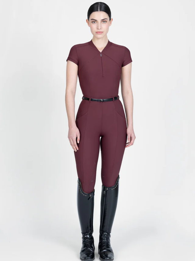 Maximilian Velya Riding Leggings + Belt Rosewood