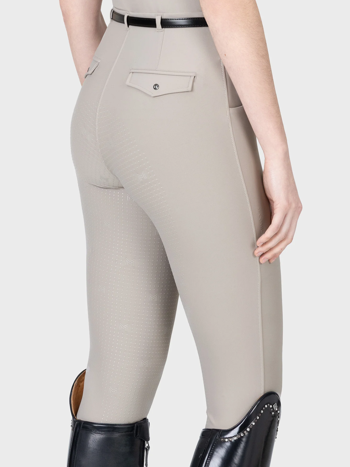 Maximilian Velya Riding Leggings + Belt Soft Taupe
