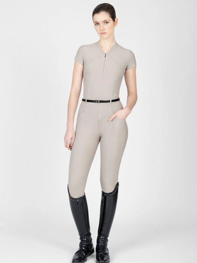 Maximilian Velya Riding Leggings + Belt Soft Taupe