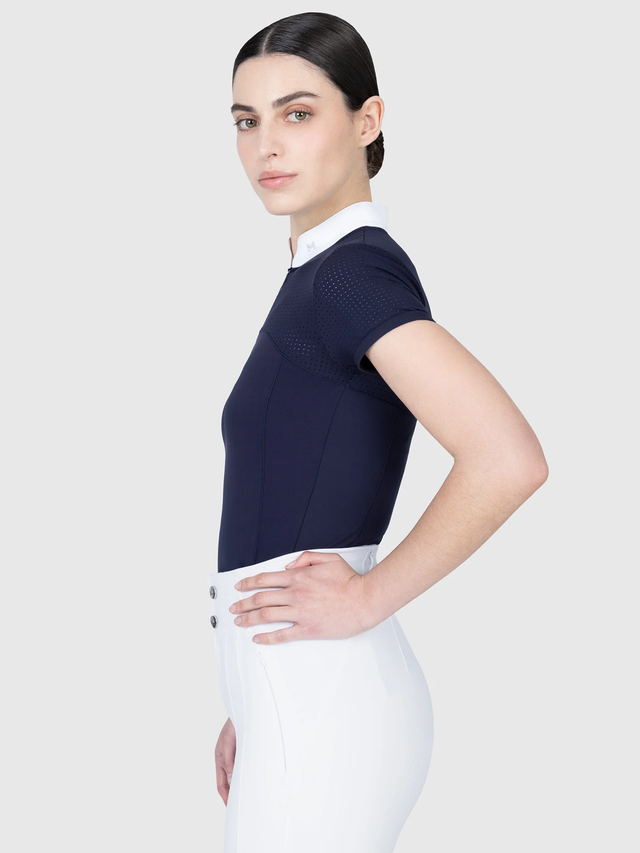 Maximilian Grace Short Sleeve Show Shirt Navy