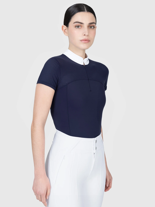 Maximilian Grace Short Sleeve Show Shirt Navy