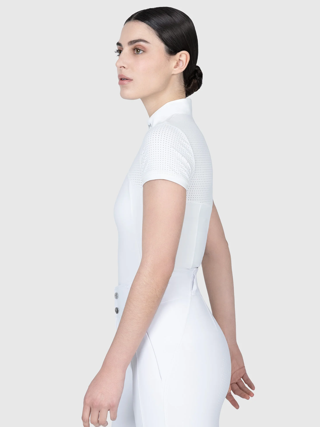 Maximilian Grace Short Sleeve Show Shirt White