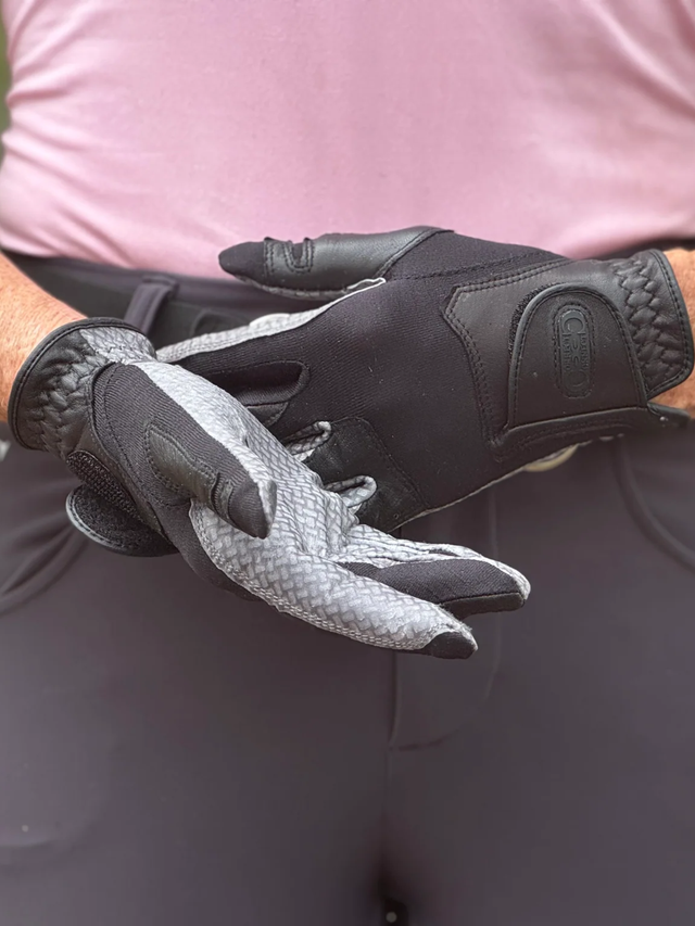 Correct Connect Oil-Tac Copper Tech™️ Leather Premium Riding Gloves Black