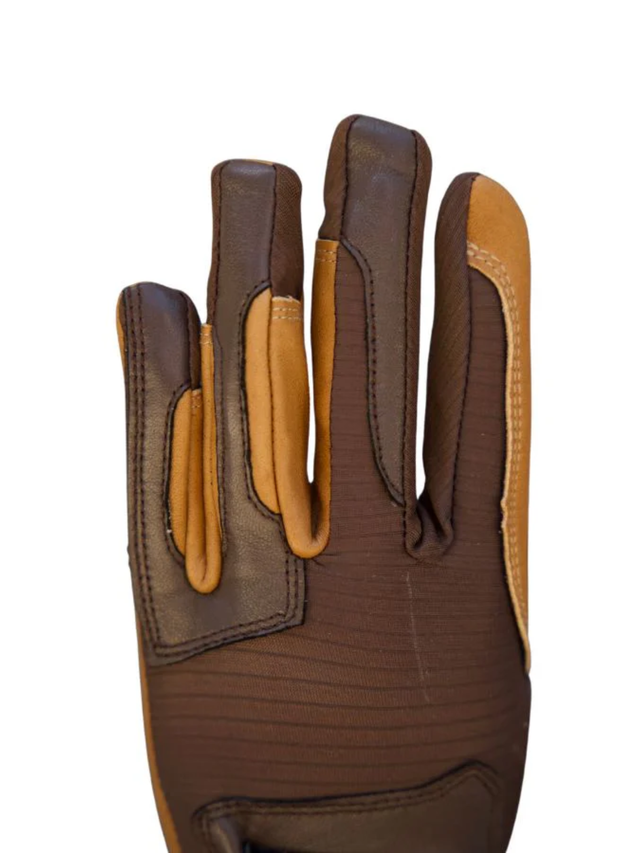 Correct Connect Oil-Tac Copper Tech™️ Leather Premium Riding Gloves Brown