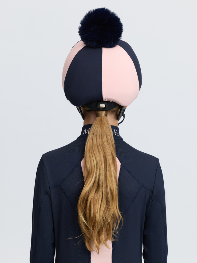 LeMieux Harlequin Hat Silk Navy/Petal