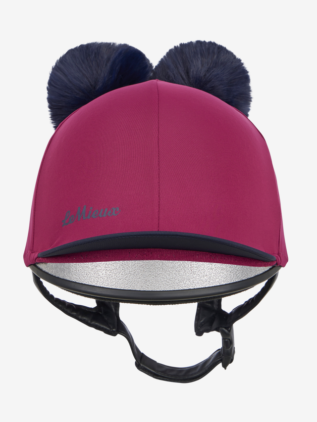 LeMieux Mini Double Pom Hat Silk Blackberry