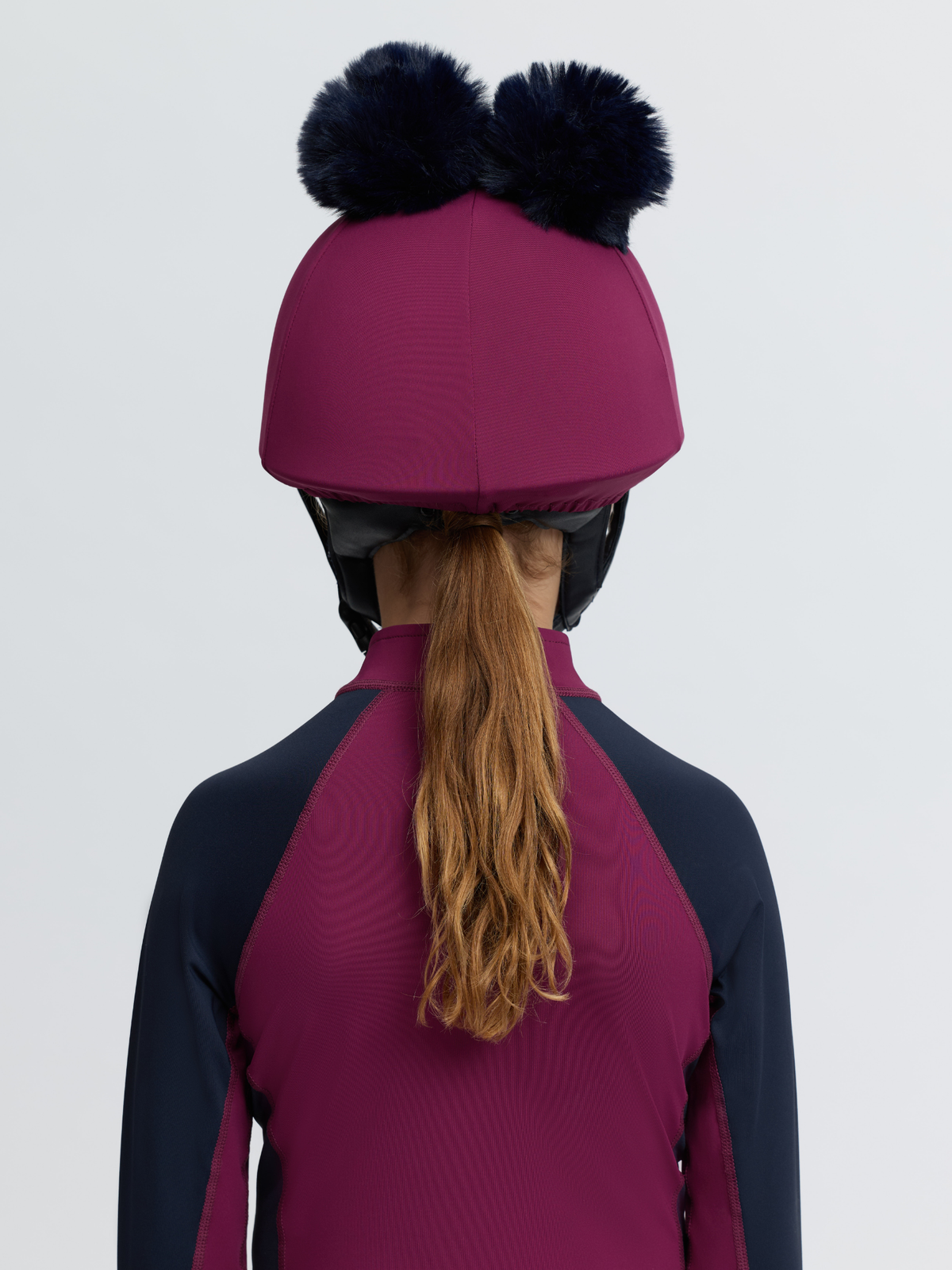 LeMieux Mini Double Pom Hat Silk Blackberry