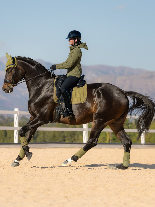 LeMieux Suede Dressage Saddle Pad Gooseberry