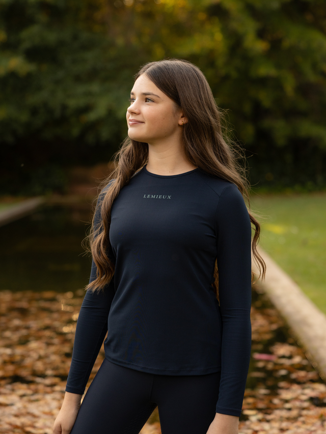 LeMieux Young Rider Hybrid Sports Top Navy