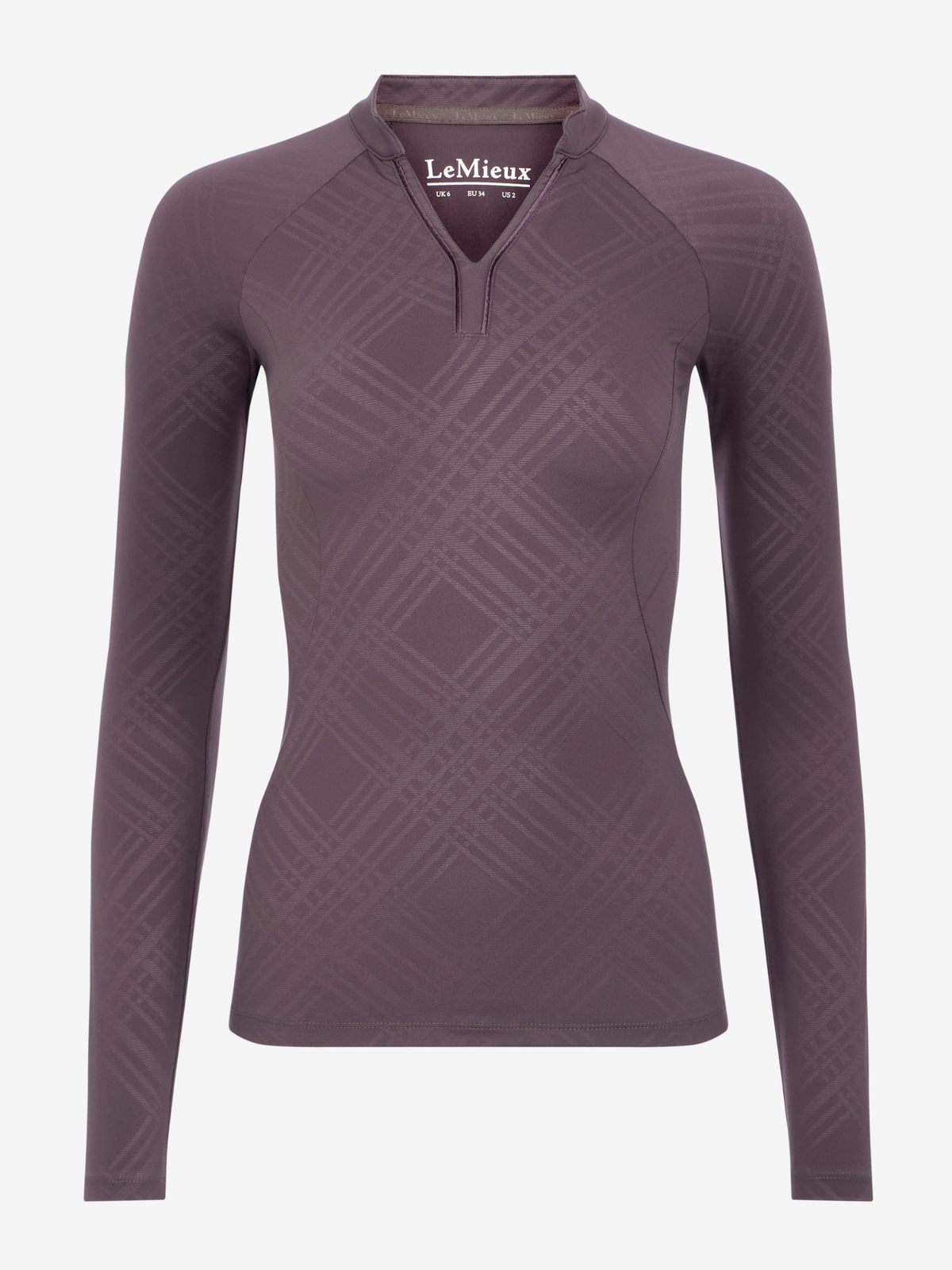 LeMieux Heritage Check Long Sleeve Base Layer Cocoa