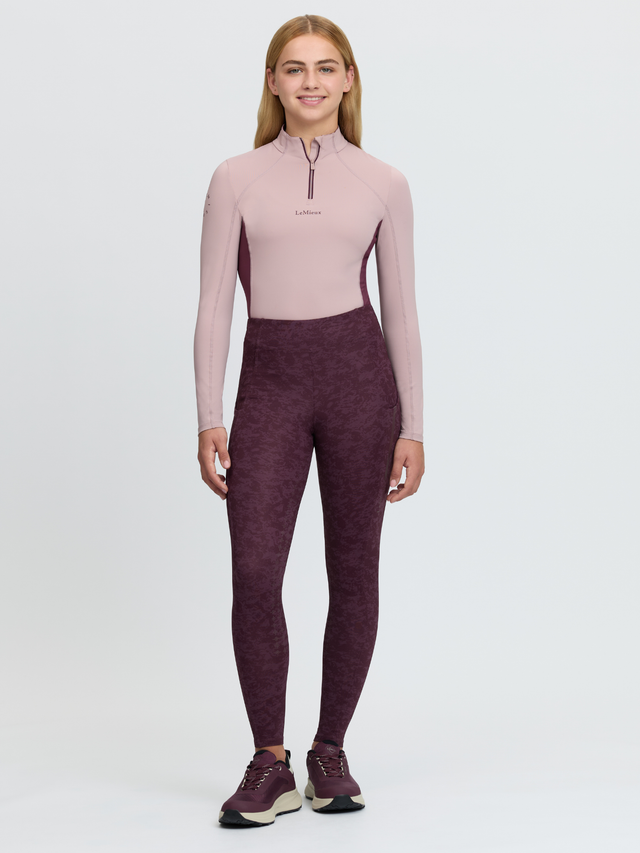 LeMieux Young Rider Orla Pull On Printed Breeches Bramble