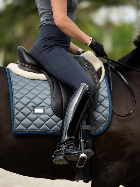 Equestrian Stockholm Dressage Saddle Pad Metallic Blue