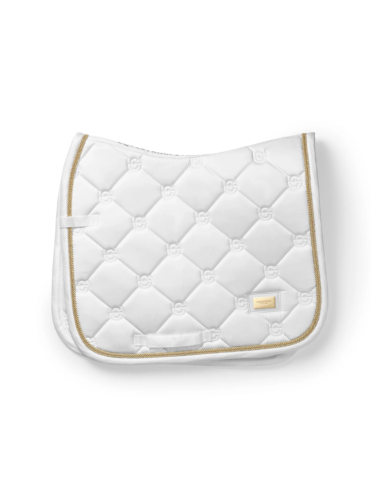 Equestrian Stockholm Dressage Saddle Pad White Perfection Gold