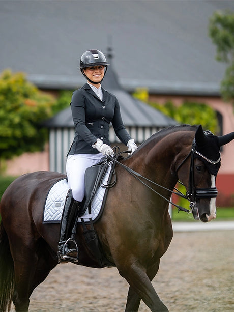 Equestrian Stockholm Modern Dressage Saddle Pad White Black Edition