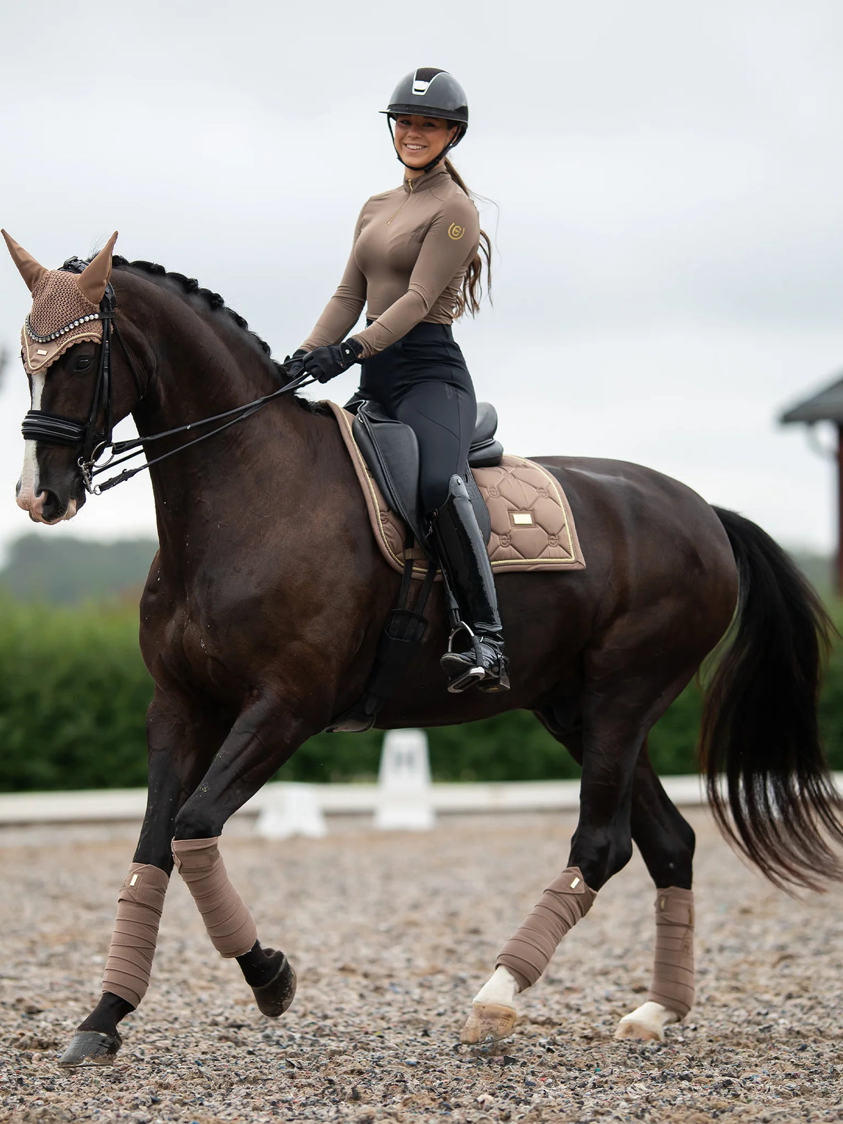 Equestrian Stockholm Dressage Saddle Pad Champagne