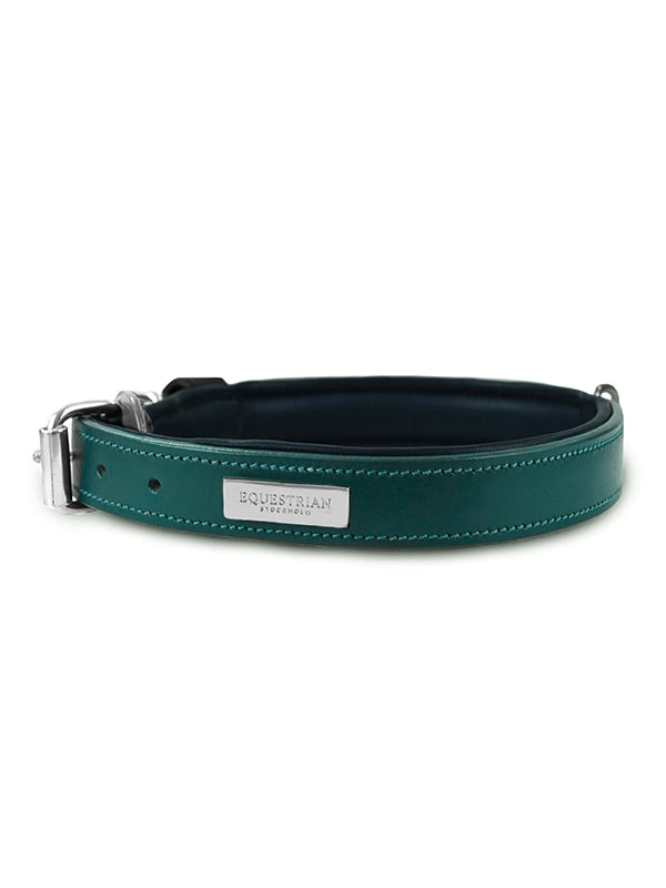Equestrian Stockholm Clean Dog Collar Emerald