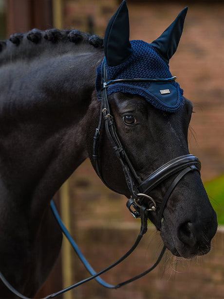 Equestrian Stockholm Ear Bonnet Navy Silver