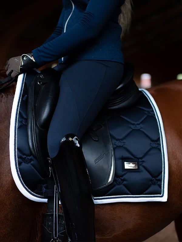 Equestrian Stockholm Dressage Saddle Pad Midnight White Edge