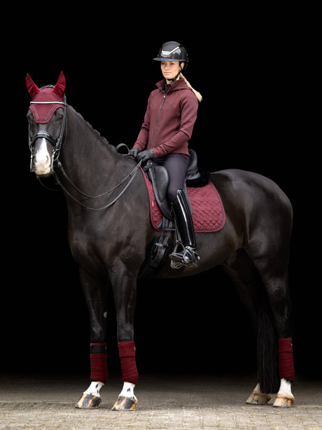LeMieux Crystal Ear Bonnet Burgundy
