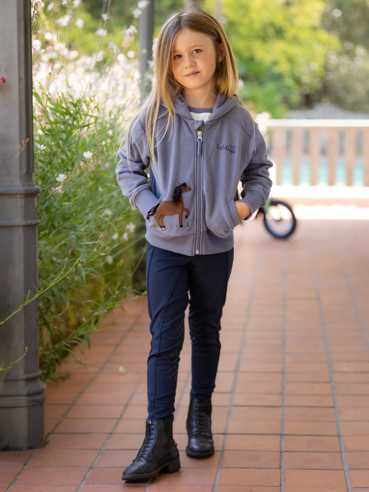 LeMieux Mini Charlie Zip Through Hoodie Jay Blue