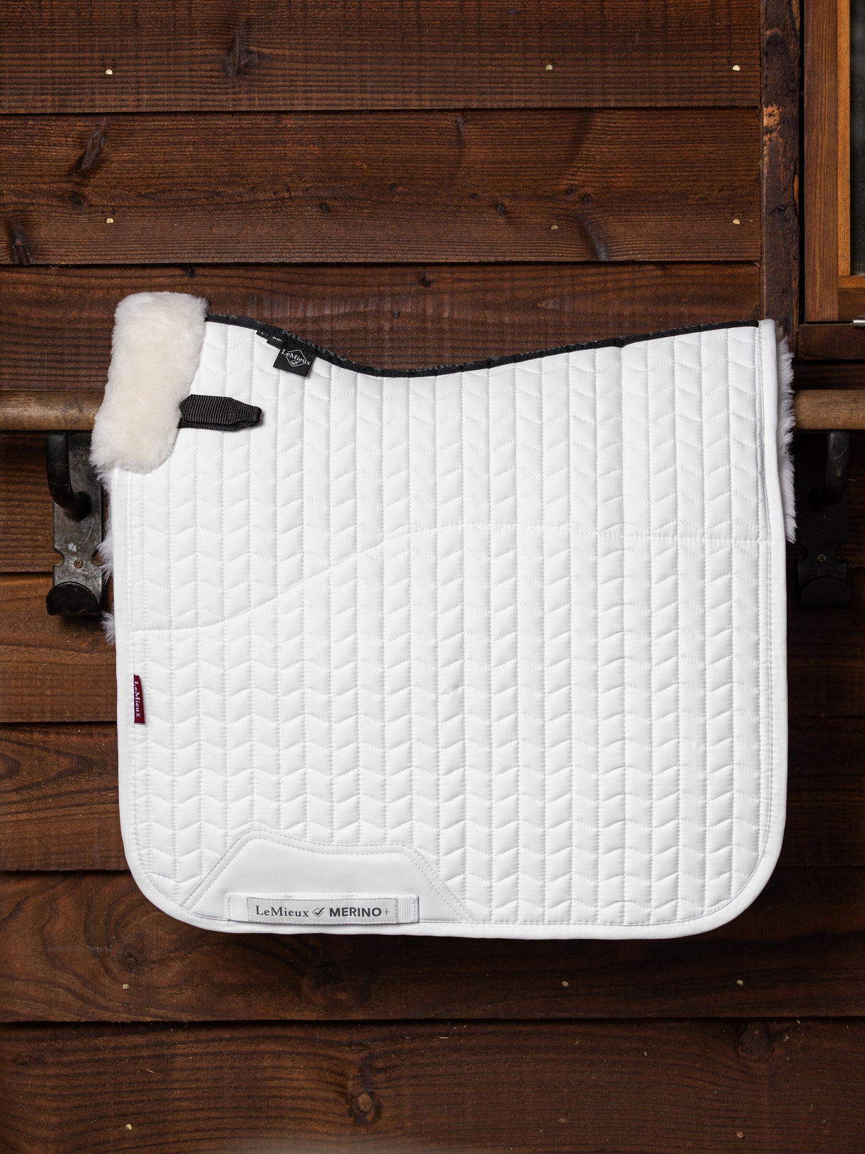 LeMieux Merino+ Half Lined Dressage Square Saddle Pad White/White