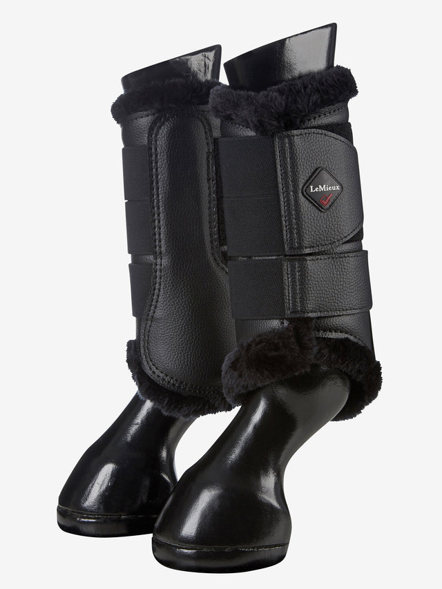 LeMieux Fleece Lined Brushing Boots Black/Black