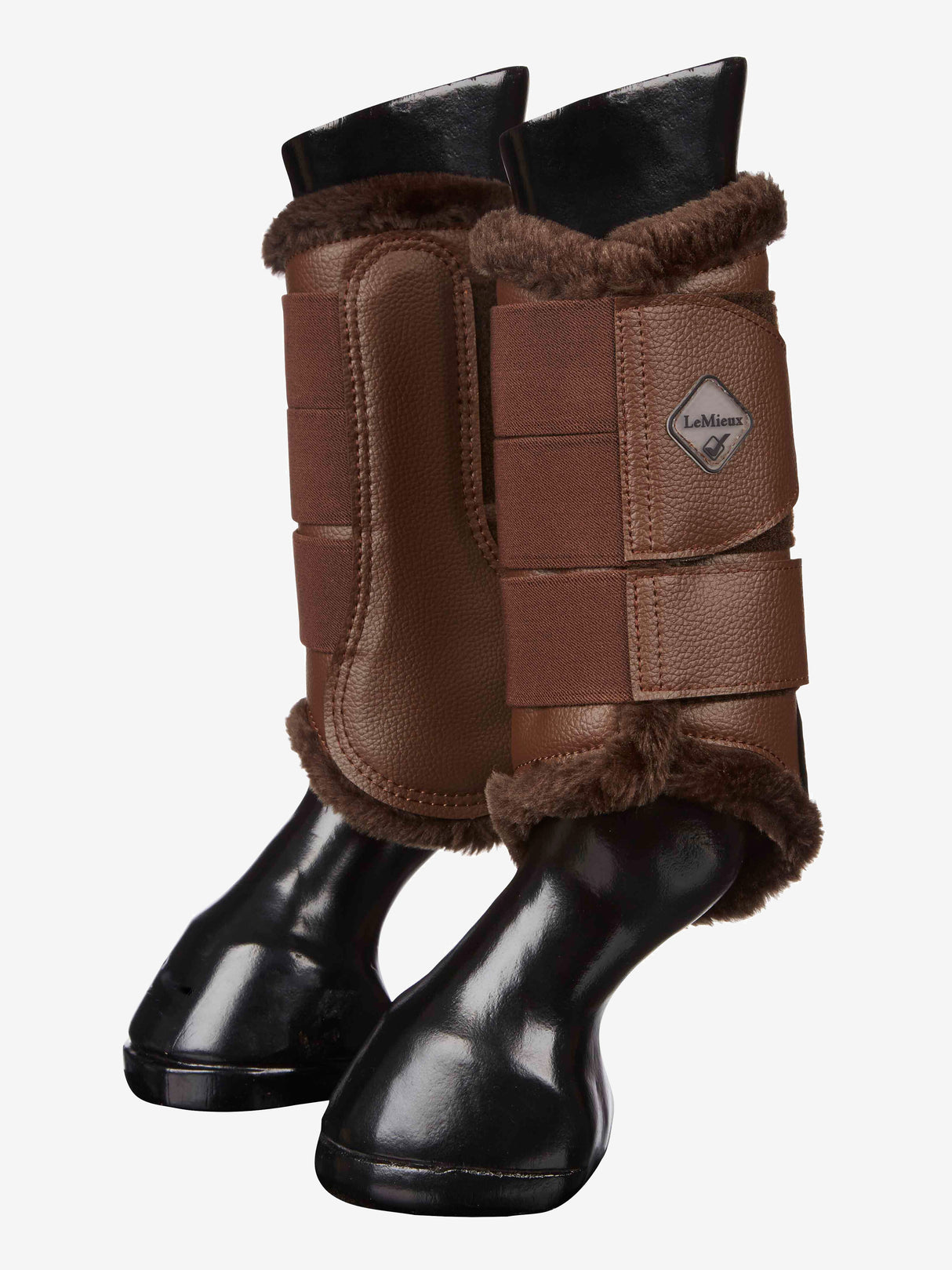 LeMieux Fleece Lined Brushing Boots Brown/Brown