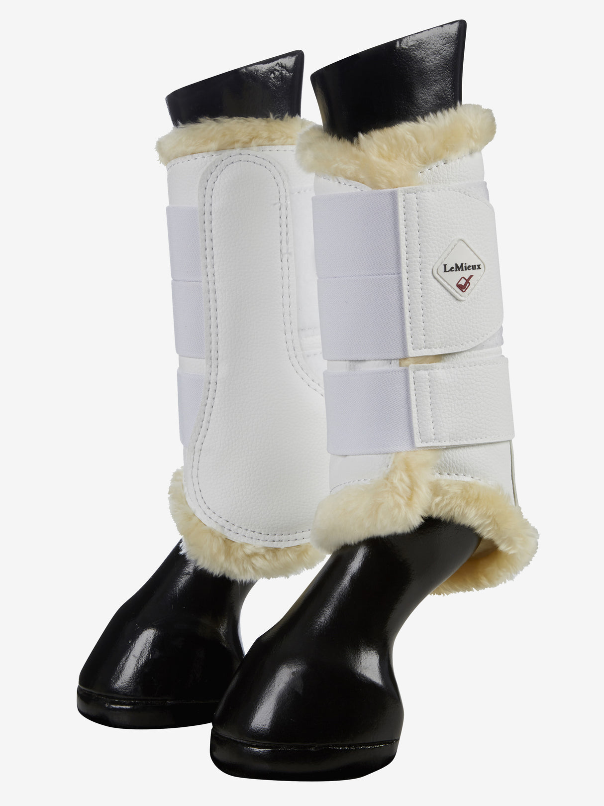 LeMieux Fleece Lined Brushing Boots White/Natural